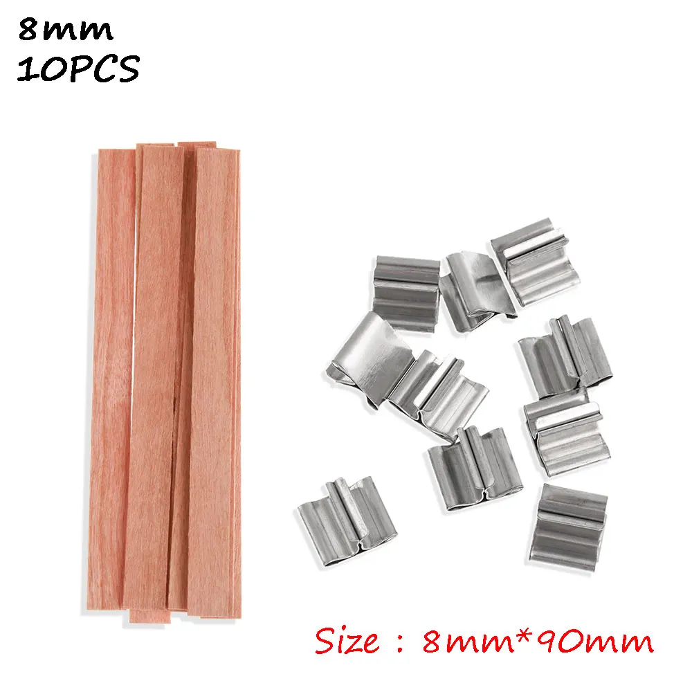 8mm-10pcs 10 шт. деревянный фитиль воск свеча ядро квадратный подсвечник Sustainer вкладки подставка сплав DIY ремесло масляные лампы Вечерние - Цвет: 8mm-10pcs