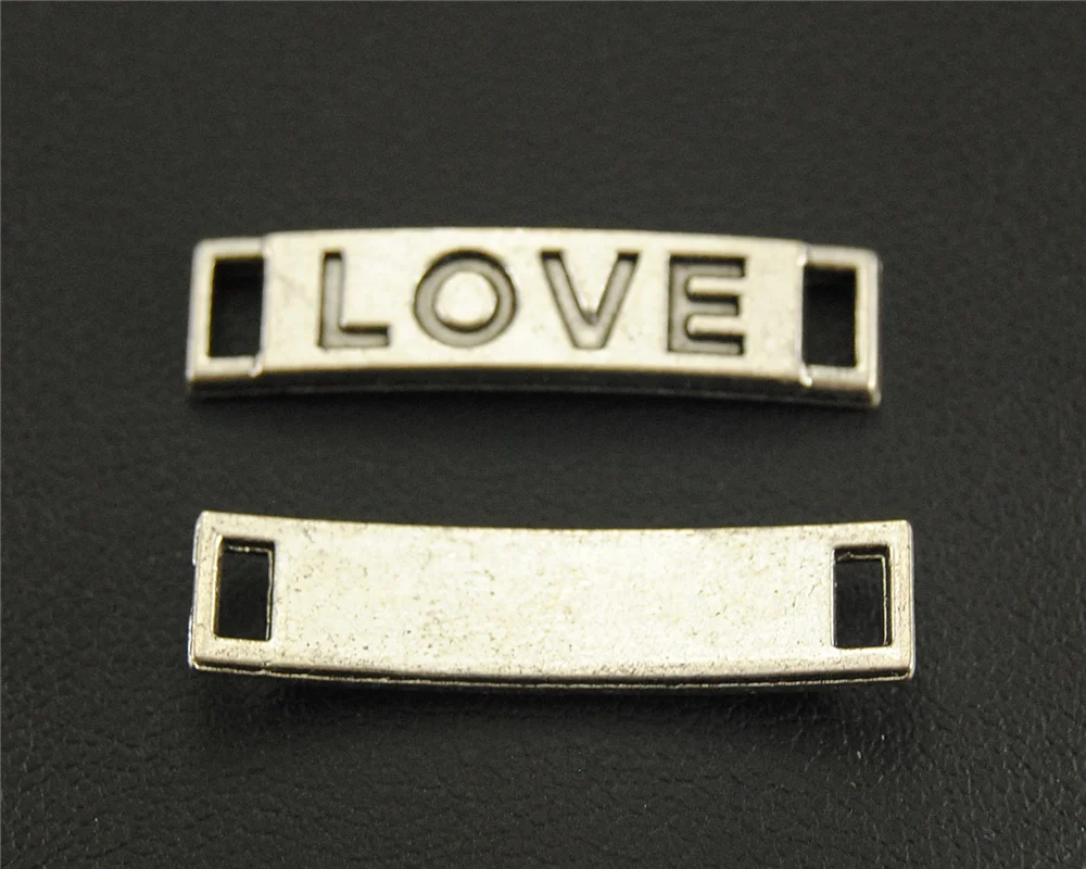 30pcs Silver Color/Bronze Curved Love Connector Link Charm Metal Bracelet Necklace Jewelry Findings A435/A434 | Украшения и