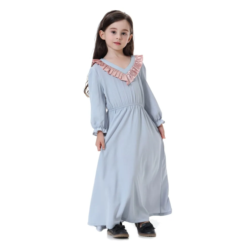 Мусульманские детские длинные платья Abaya длинное платье для девочек халат кимоно