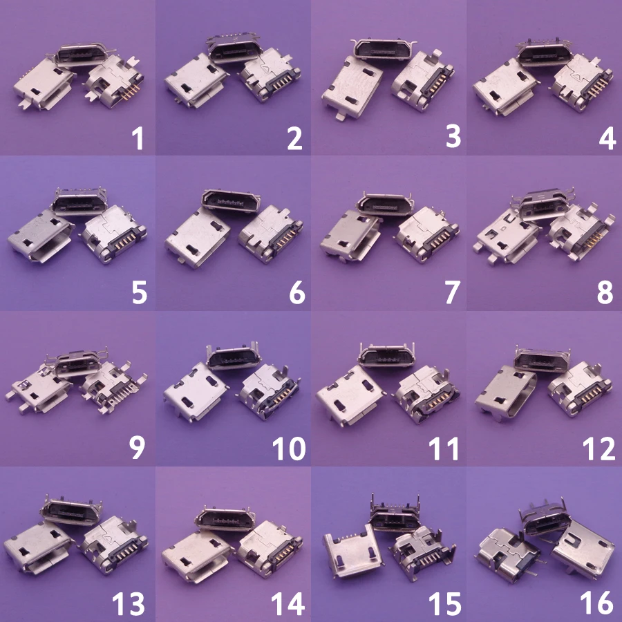 16models 16pcs - 80pcs Mix SMD DIP V8 Port Charging Data Plug Micro USB Jack 5P 5pin Socket Connector | Обустройство дома