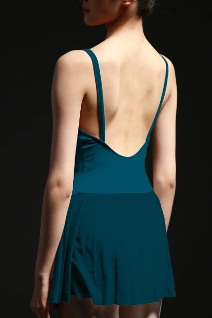 Балетное трико на лямках для взрослых майка с юбкой подтяжках Униформа костюм