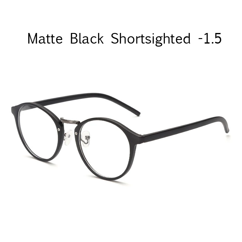 dark black myopia1.5 Zilead женские цветочные Fnished очки для близорукости металлические круглые близорукие очки для женщин короткие очки с градусом-1.0to-4,0 - Цвет оправы: dark black myopia1.5