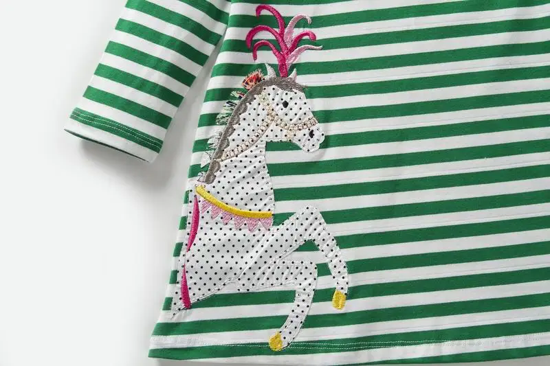 SAILEROAD Unicorn Birthday Baby Pocket Dress Vestidos Girls Long Sleeve for Kids Clothes Party Girl Cotton | Детская одежда и