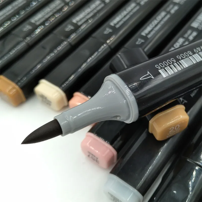 Двусторонние маркеры Finecolour EF102 12/24/36 цветов манги тонкие тона эскиз графический