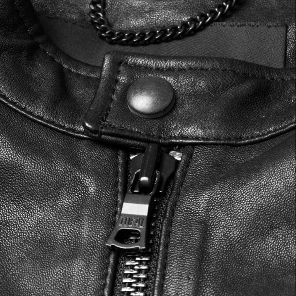 Модная Мужская Натуральная Овечья Кожа весенняя куртка oдежда из натуральной