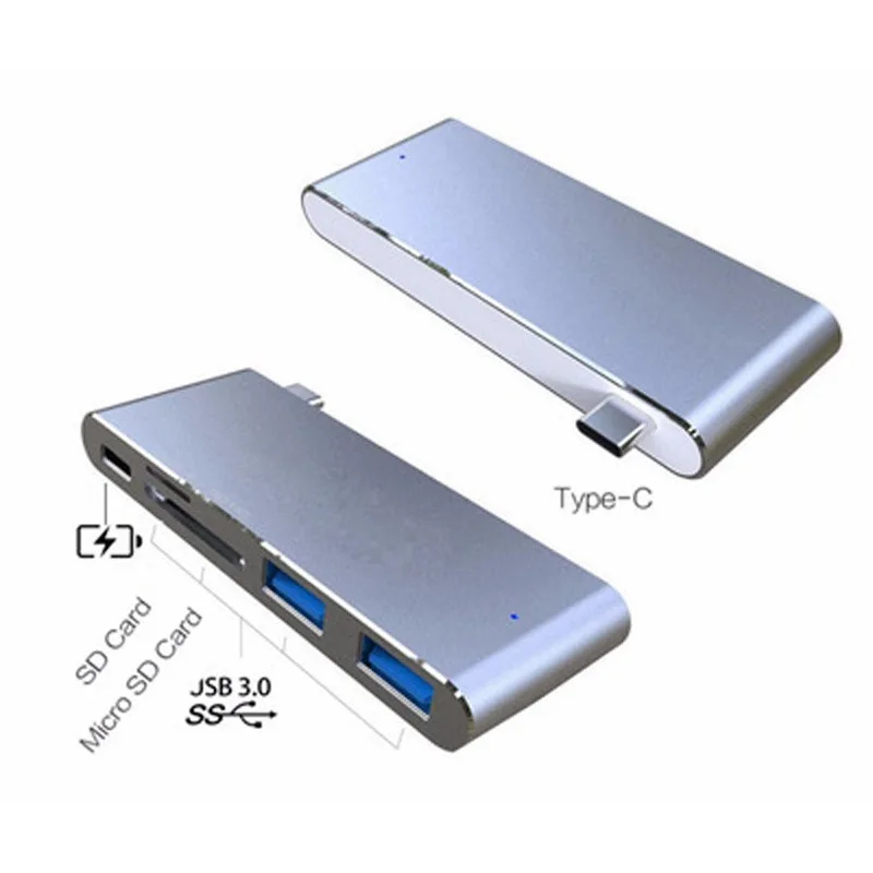 Алюминиевая модель USB 3 1 Hub Type C 0 разветвитель адаптер TF Micro SD кардридер для Macbook Air