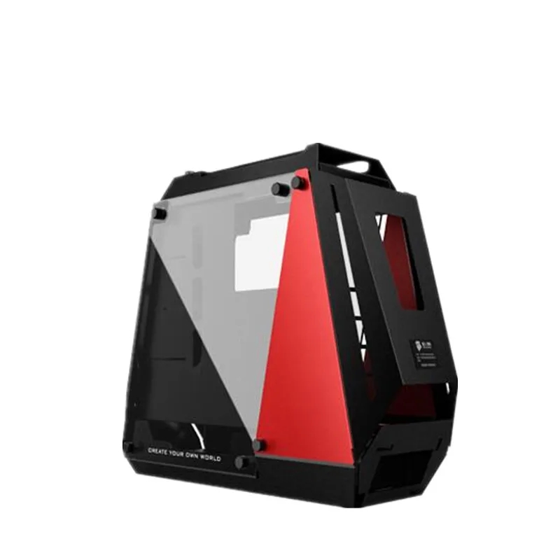 Black-Red ZEAGINAL PC ATX чехол игровой геймер гранат пират для водяного охлаждения петля алюминий+ закаленное стекло ZC-10 - Цвет: Black-Red