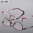 BCLEAR 2018 новые дизайнерские женские очки, оптическая оправа, овальные очки из сплава, оправа с прозрачными линзами, черные, красные, розовые, фиолетовые очки
