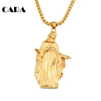 jewelry statement necklace hip hop long pendant necklaces men accessories necklace stainless steel virgin mary pendant cagf0051