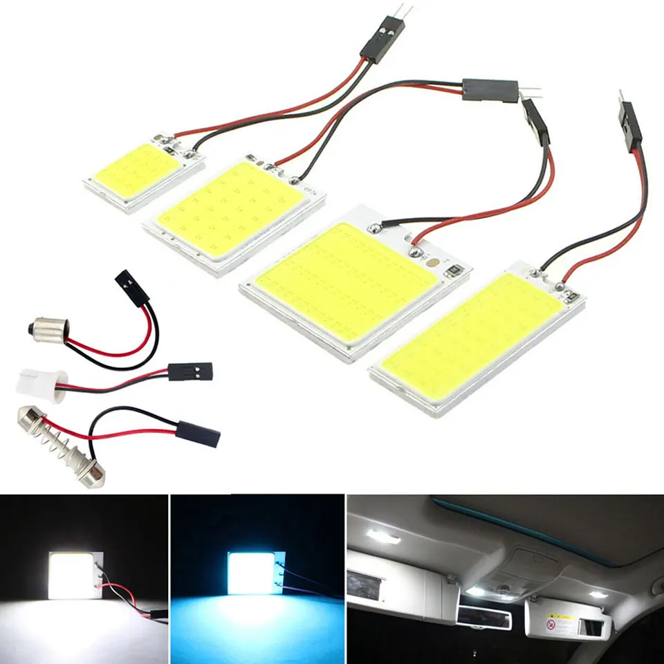 T10 COB 16 24 36 48 чипов W5W C5W Festoon BA9S 3 адаптер Светодиодный светильник панели салона автомобиля чтения карты парковки лампы DC 12 В аксессуары
