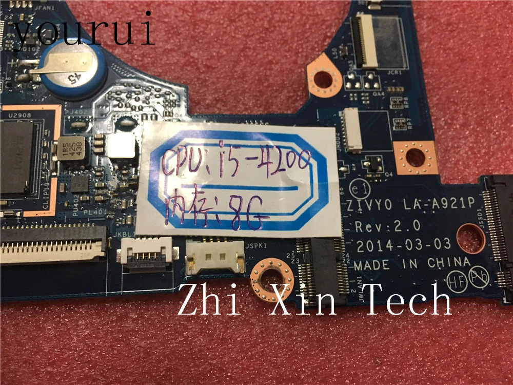 yourui for lenovo yoga 3 12 laptop motherboard with i5 4200u cpu 8gb ram zivy0 la a921p tested good free shipping free global shipping