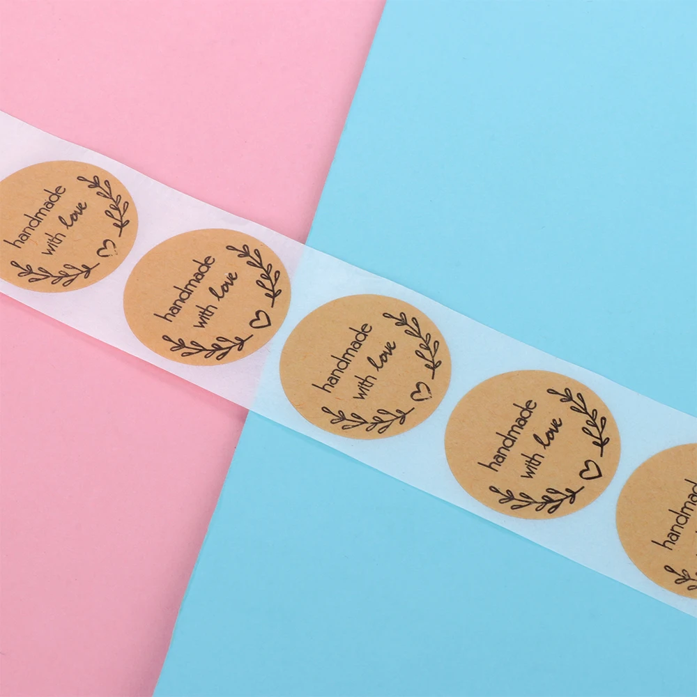500 шт./лот Крафт ручной работы наклейки с любовью Свадебный декор товары для