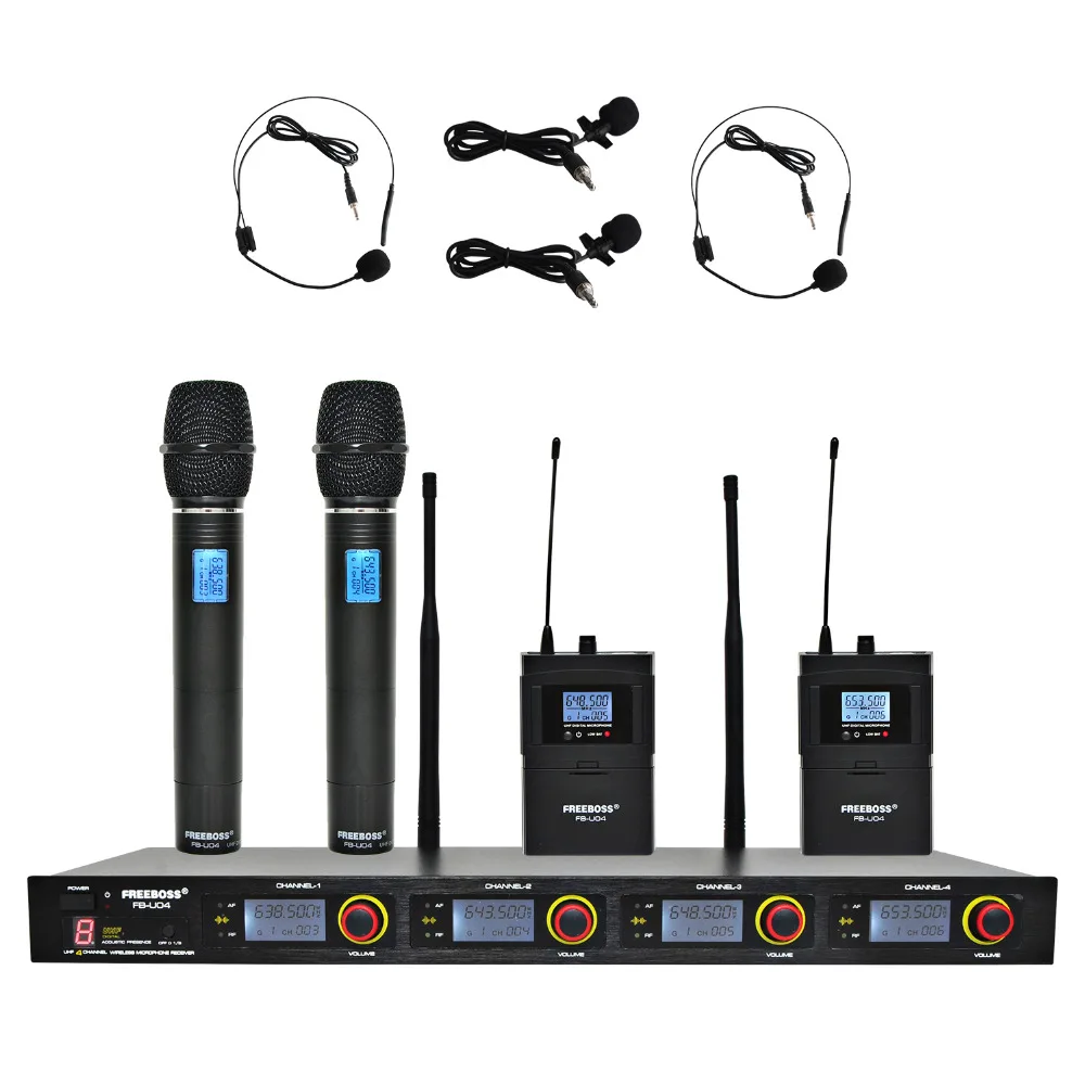 FREEBOSS FB U04H2 профессиональные микрофоны UHF KTV вечерние Mic системы 2 ручные и