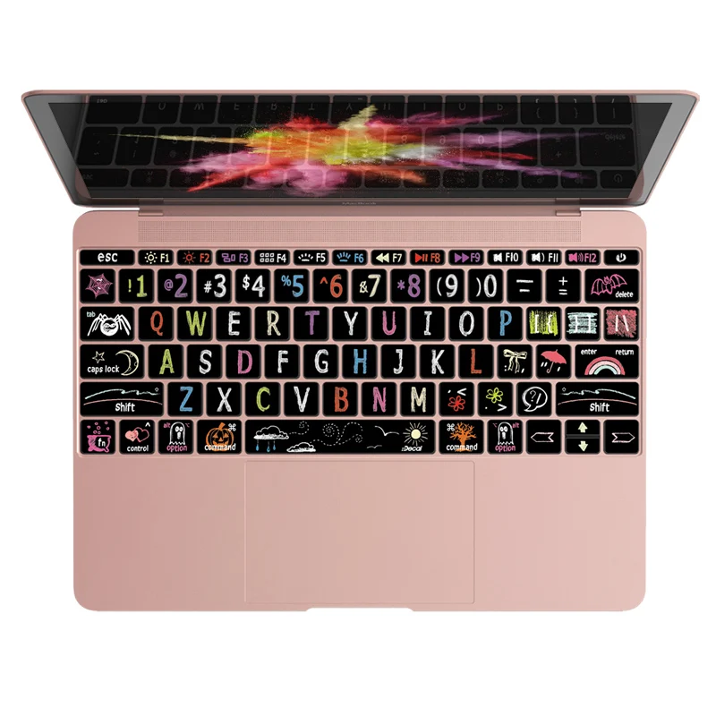 Супер Kawaii крышка клавиатуры для Apple MacBook Pro 13 без сенсорной панели A1708 12 дюймов мягкая клавиатура наклейки Защита от пыли и воды