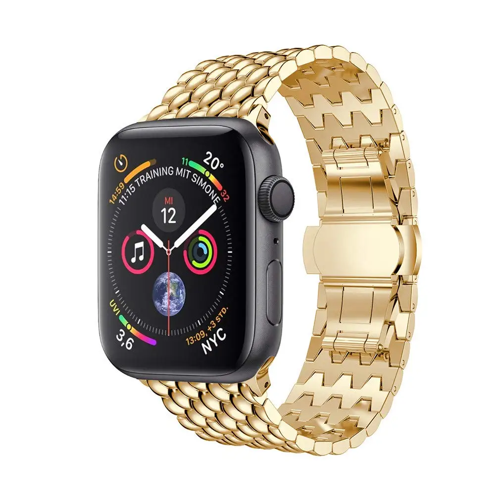 Ремешок из нержавеющей стали для Apple Watch 38 мм 42 мм металлический сменный Браслет для Apple Watch 4 5 ремешок 44 мм 40 мм ремешок серии 5