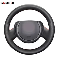 hand stitched black artificial leather steering cover black car steering wheel cover for citroen triumph old c4 c quatre
