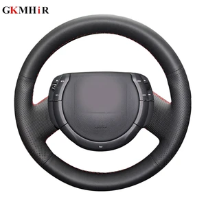 hand stitched black artificial leather steering cover black car steering wheel cover for citroen triumph old c4 c quatre free global shipping