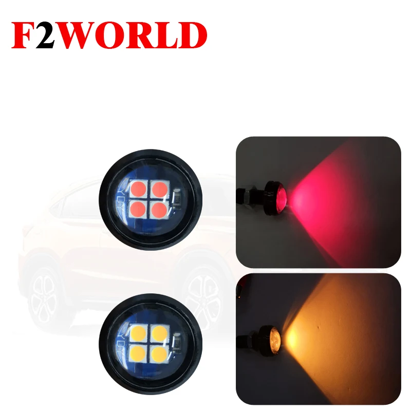 

2 pcs of Waterproof Auto 23mm 3030 4smd LED White And Amber Dual Color Eagle Eye For Switch Back Turn Light