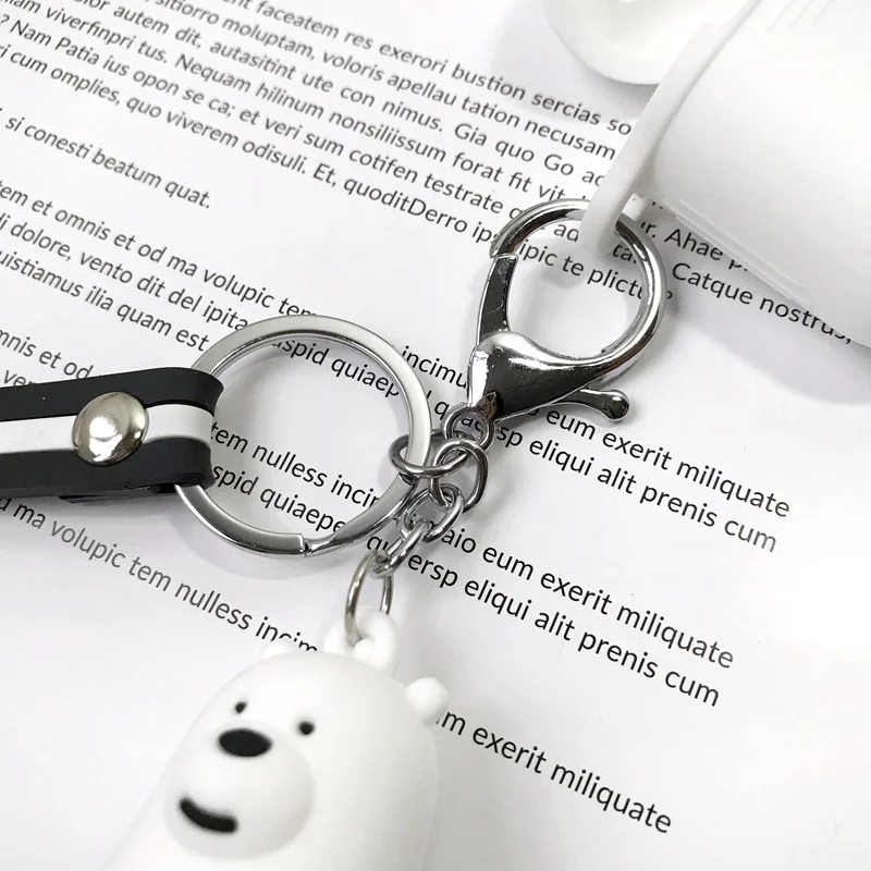 Силиконовый чехол для наушников Apple Airpods 1 2 с мультяшным медведем и уткой защитный