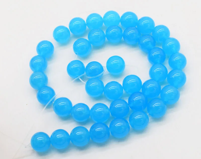 

loose beads sea blue round 4/6/8/10/12/14mm 15" for DIY jewelry making FPPJ wholesale beads nature gem stone