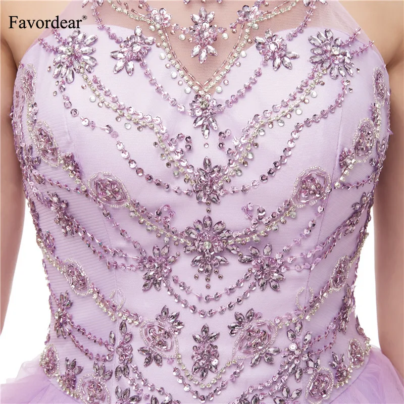 Бальное платье Favordear украшенное бисером с лямкой на шее пышное Vestido Quinceanera