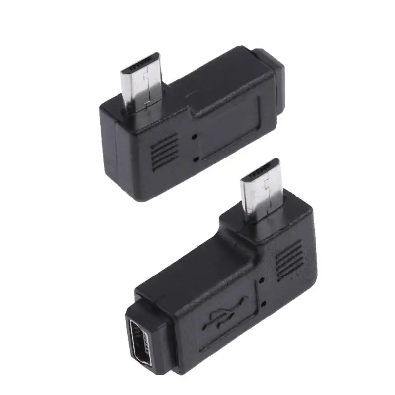 Новая акция 2 шт. 90 градусов мини usb мама к Micro USB разъему адаптера портативный
