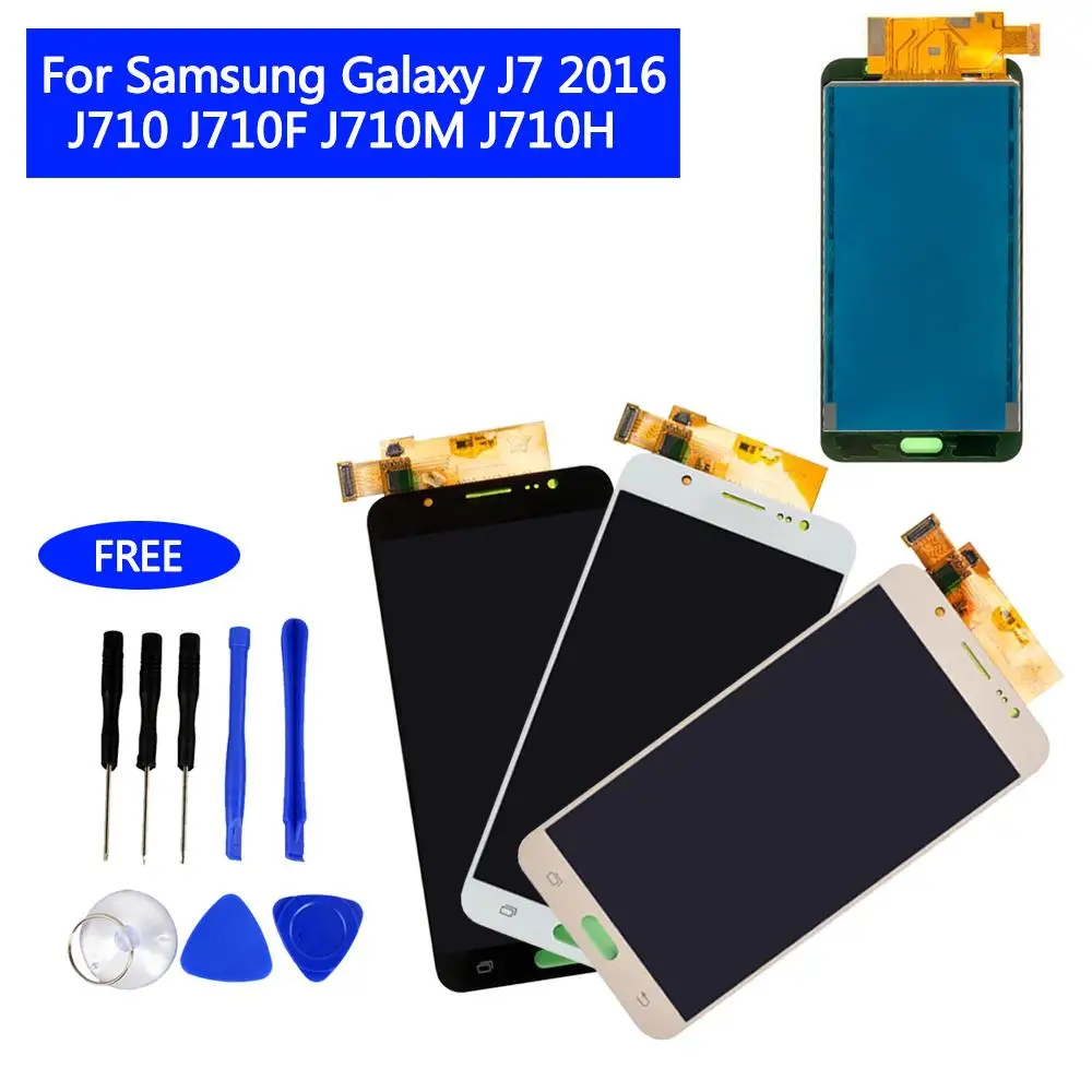 Для Samsung Galaxy J7 2016 J710FN J710F J710M J710 ЖК дисплей сенсорный экран дигитайзер яркость