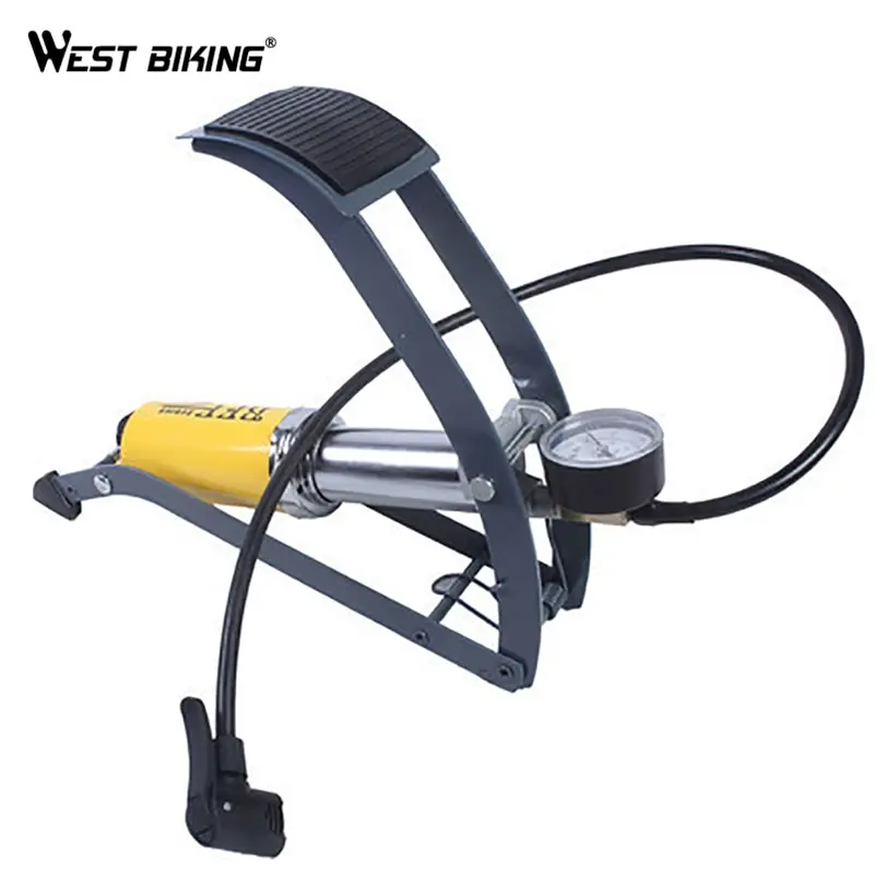 WEST BIKING 200 psi велосипедный напольный насос одноцилиндровый портативный ножной