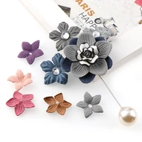30pcs 25mm small exquisite leather artificial flower diy accessories microfiber band decoration hair ornaments cloth flowers
