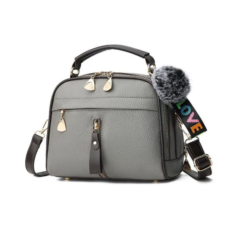 Модная женская сумка из искусственной кожи мессенджер с шариком на плечо Женский