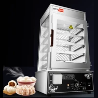 commercial electric steamer 220v bread steaming machine surrounded toughened glass commerical bun bread steamer bread maker