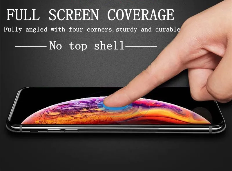 9D Curved Edge Protective Glass on the For iPhone XS MAX XR X Tempered Screen Protector 8 7 6 6s Plus Film | Мобильные телефоны и