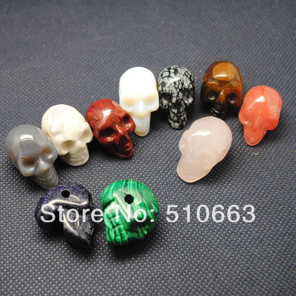 5 шт./лот подвеска из натурального камня в форме черепа аксессуары бусин сделай