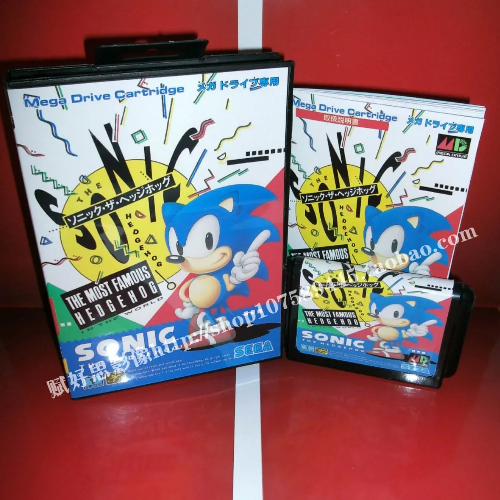 Sega MD игра Sonic зубная щётка с коробкой и руководством для 16 бит игровой картридж