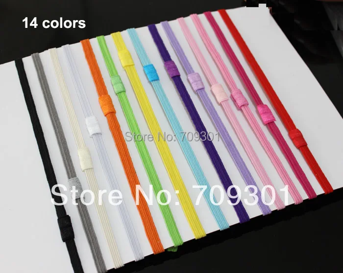 

120pcs/14 colors,wholesale1/4" skinny Elastic Headbands for newborn children hair accessories.elastic DIY NOT by yard.