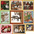 Joy Sunday, все виды милых озорных кошек, наборы для вышивки крестиком, ручная работа, вышивка с таблицей