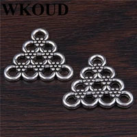 10pcs silver plated hollow triangle metal connector diy charm geometric style earrings jewelry crafts making 2422mm a212