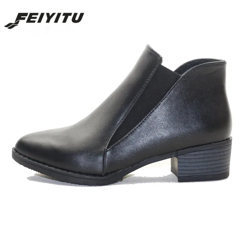 Feiyitu/женские ботильоны на высоком каблуке Женская обувь с острым носком