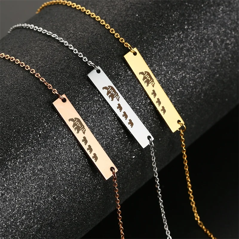 AZIZ BEKKAOUI Mama Bear Love Necklace DIY Letter Stainless Steel Jewelry Best Christmas Gift for Mom Dropshipping | Украшения и