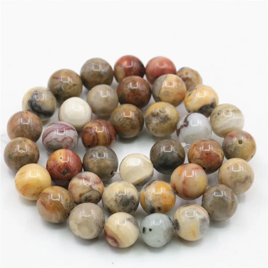 6 8 10 mm Accessories Round Brown Bamboo Leaf Onyx Stone Beads For Necklace Bracelet Women Girl 15inch DIY Jewelry Making Design | Украшения