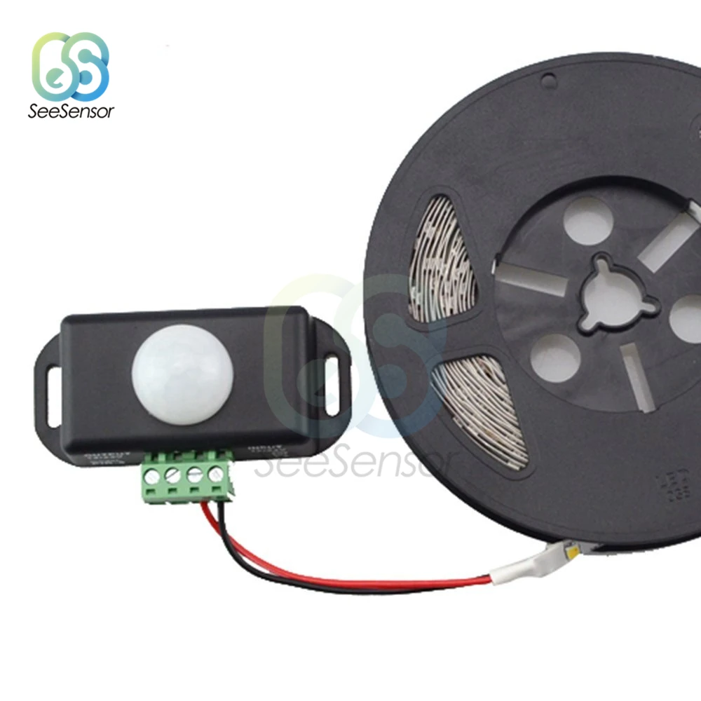 DC 12V 24V 8A Automatic Adjust PIR Motion Sensor Switch IR Infrared Detector Light Module for LED Strip Lamp | Обустройство дома
