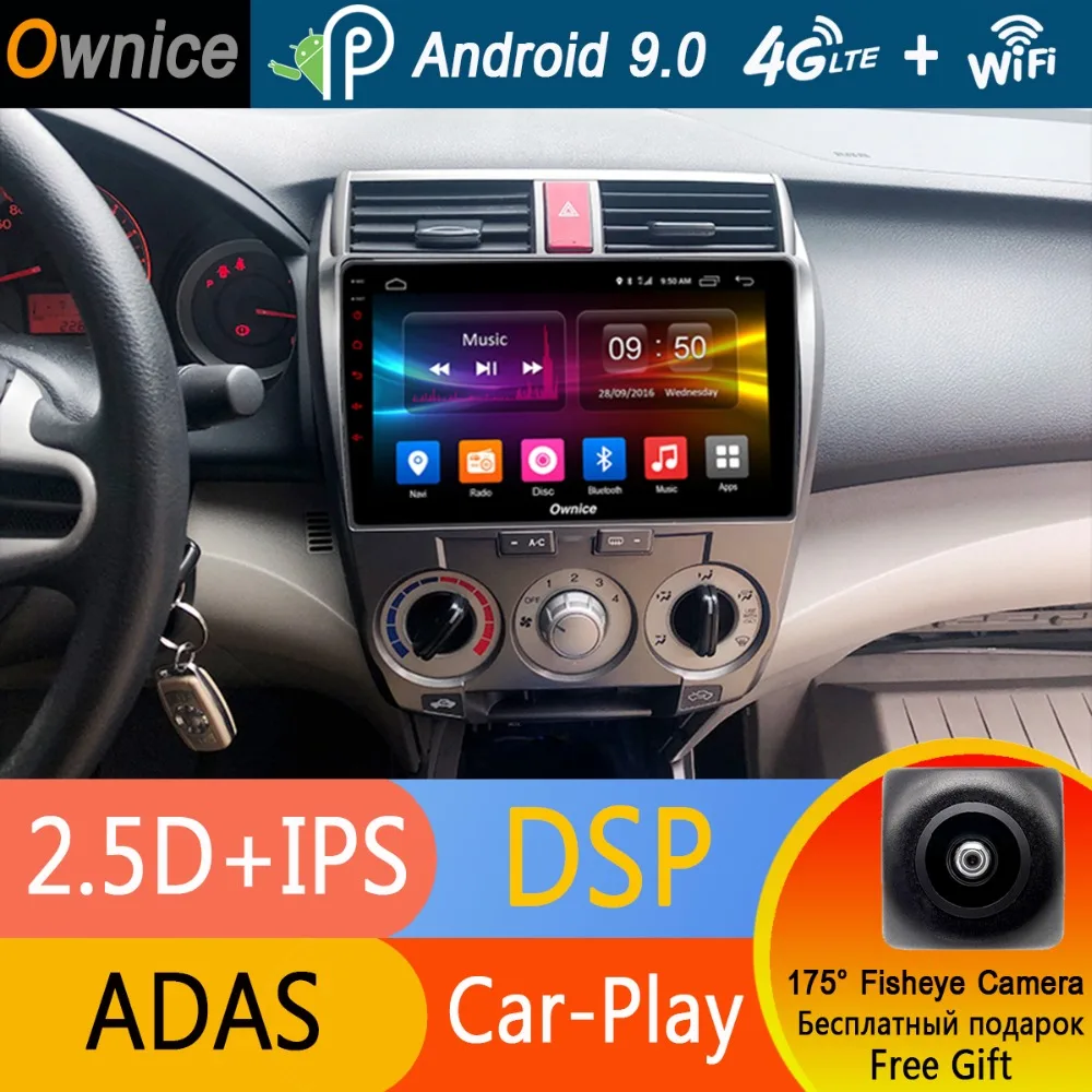 Автомобильный радиоплеер 10 1 дюймов IPS Android 9 0 Octa Core GPS DVD для Honda City 2009 2010 2011 2012 2013 2014 4