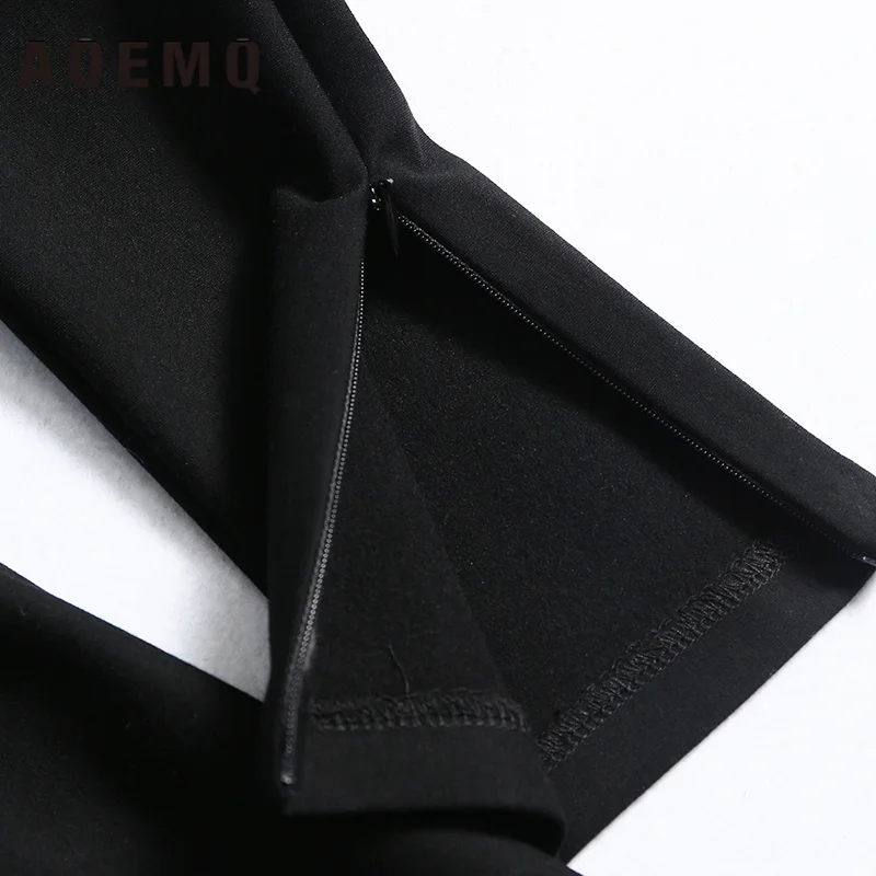AOEMQ высокая эластичная талия подкладка тонкий корпус теплый Невидимый молния