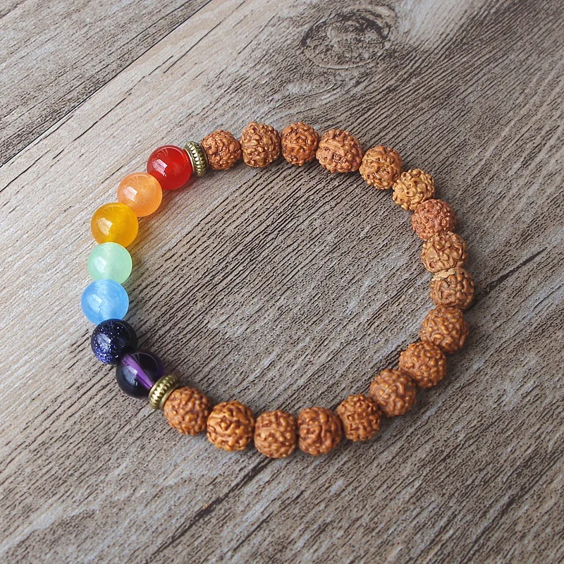 Браслет из чакры с деревянными бусинами для женщин и мужчин ручная работа сделай