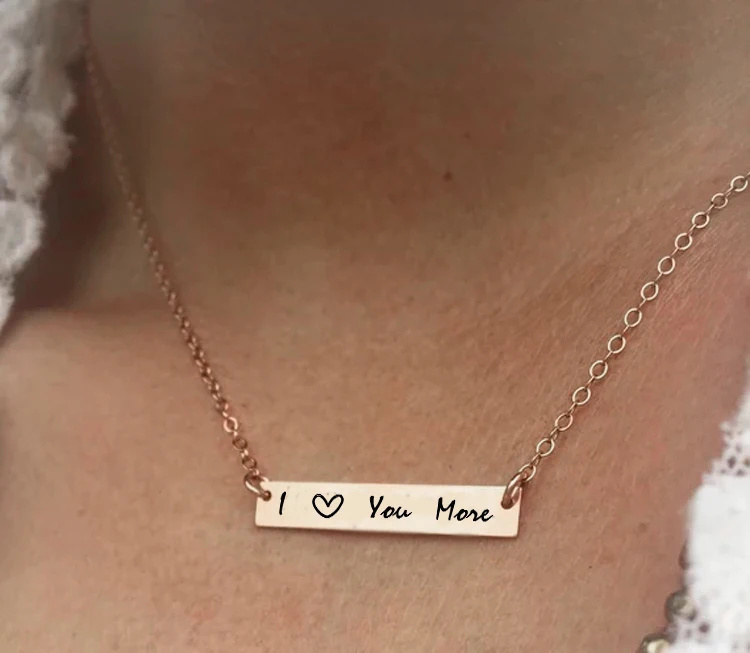 I love you more bar pendant necklace stainless steel link chain collares summer style gifts for women | Украшения и аксессуары