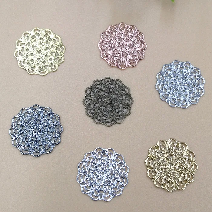 20 шт. 15 мм полый цветок подвеска ювелирные аксессуары золотые очаровательные