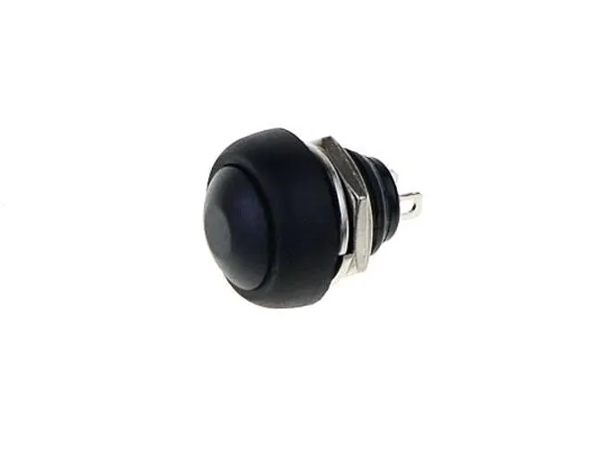 black 1 шт. PBS-33B 12 мм мини-переключатель 2Pin 1A водостойкий Мгновенный Переключатель черный красный зеленый желтый белый синий - Цвет: black