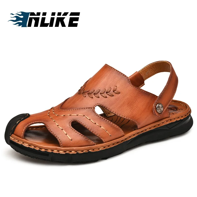 

Men Hiking Sandals Genuine Leather Lightweight Outdoor Sandals