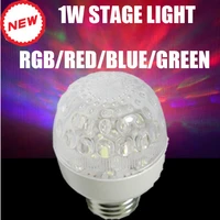hot e27 rgbredbluegreen 1w led crystal stage light auto rotating lamp laser disco dj party holiday dance bulb