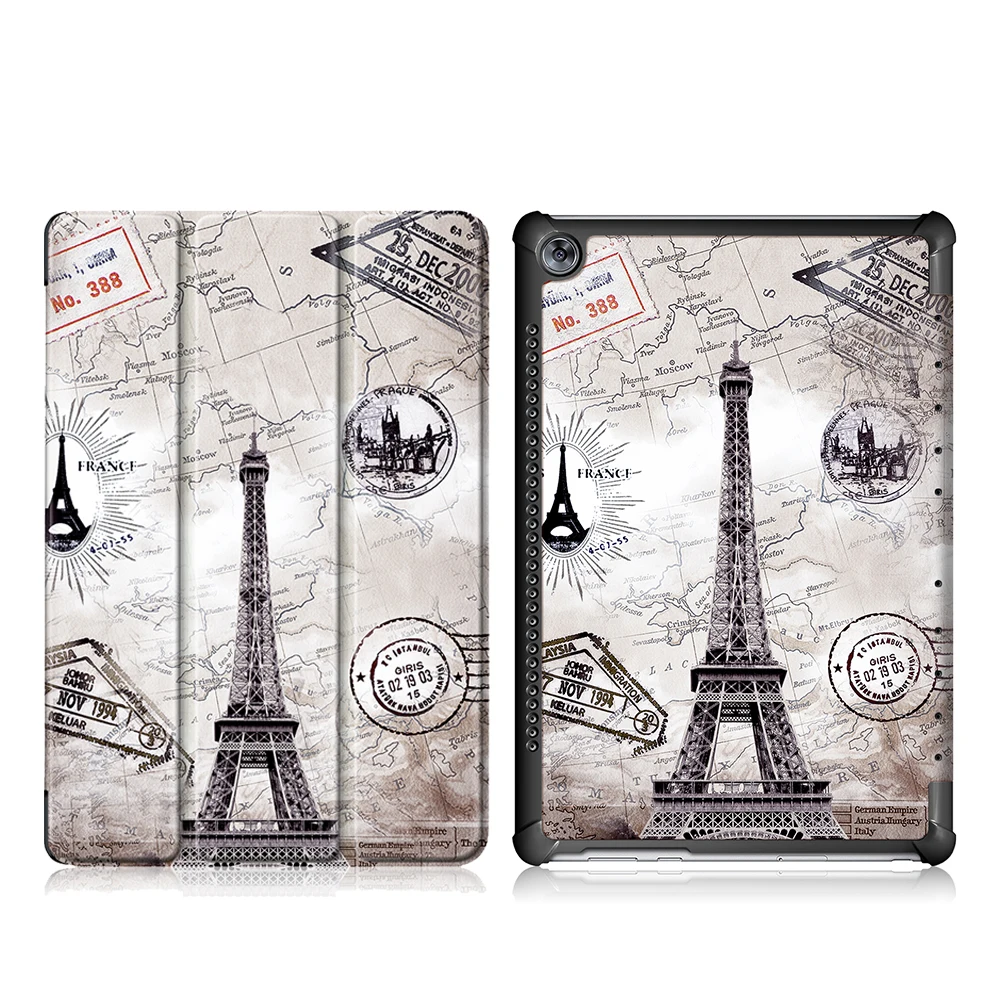 tower Чехол для huawei MediaPad T5 10 10," дюймов AGS2-W09/L09/L03/W19 Премиум кожаный чехол-книжка на магните чехол - Цвет: tower